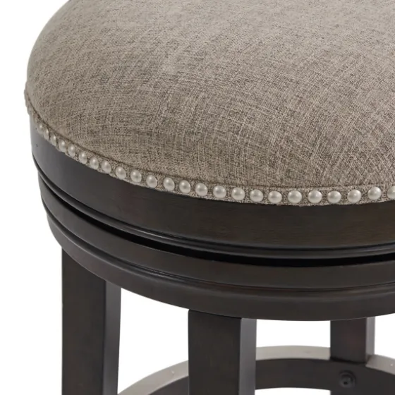 Brown Wood Backless Swivel Bar Stool-Kirkland's Home Discount