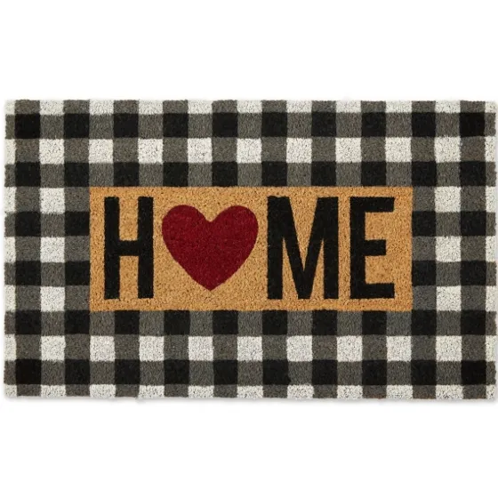 Buffalo Check And Heart Home Doormat-Kirkland's Home Clearance