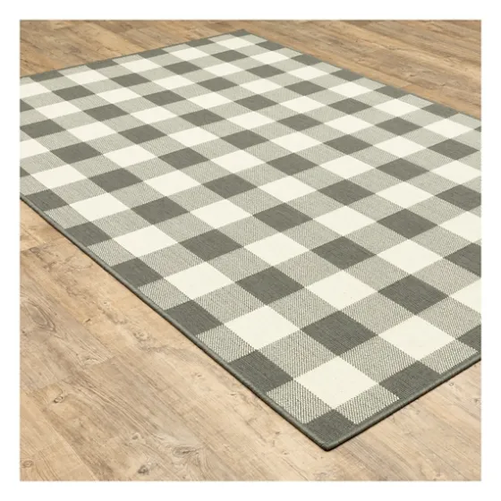 Buffalo Check Outdoor Area Rug, 7X10-Kirkland's Home Discount
