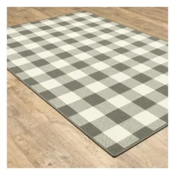 Buffalo Check Outdoor Area Rug, 8X13-Kirkland's Home Clearance