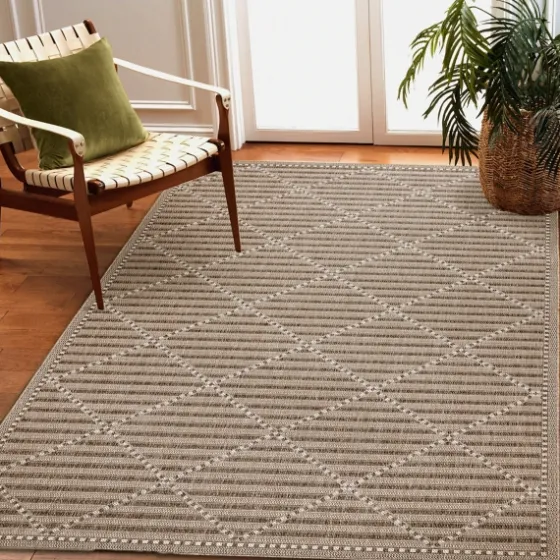 Cafe Geo Lattice Outdoor Area Rug, 6X9-Kirkland's Home Flash Sale