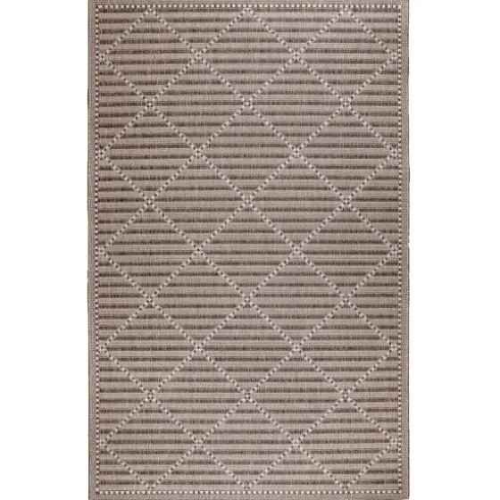 Cafe Geo Lattice Outdoor Area Rug, 4X7-Kirkland's Home Shop
