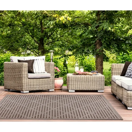 Cafe Geo Lattice Outdoor Area Rug, 4X7-Kirkland's Home Shop