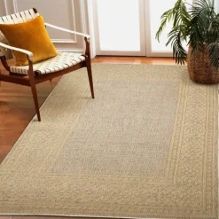 Camel Leopard Border Outdoor Area Rug, 6X9-Kirkland's Home Shop