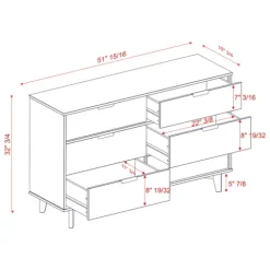 Caramel Mid-Century Modern 6-Drawer Dresser-Kirkland's Home Sale