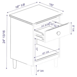 Caramel One-Drawer Wood Nightstand-Kirkland's Home New