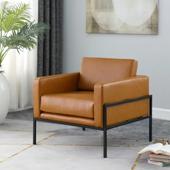 Carmel Vegan Leather Club Accent Chair-Kirkland's Home Shop