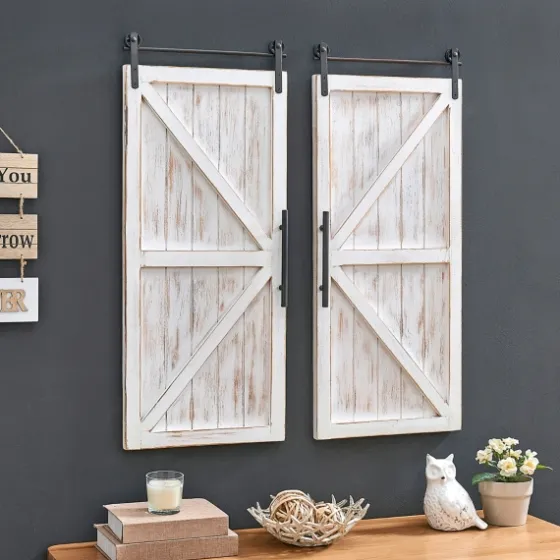 Carriage House Wood Barn Door Plaques, Set Of 2-Kirkland's Home Flash Sale
