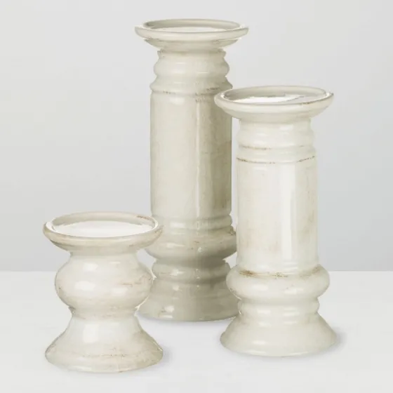 Ceramic Column Pillar Holders, Set Of 3-Kirkland's Home Discount