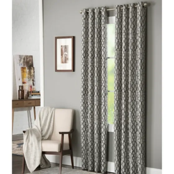 Charcoal Chenille Single Curtain Panel, 84 In.-Kirkland's Home Clearance