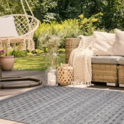 Charcoal Embellished Outdoor Area Rug, 8X10-Kirkland's Home Sale