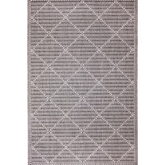 Charcoal Geo Lattice Outdoor Area Rug, 7X9-Kirkland's Home Discount