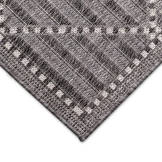 Charcoal Geo Lattice Outdoor Area Rug, 7X9-Kirkland's Home Discount