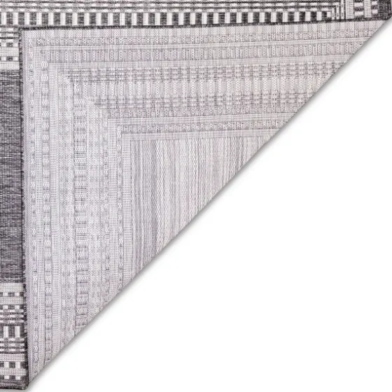 Charcoal Linear Macy Indoor/Outdoor Area Rug, 7X9-Kirkland's Home Outlet