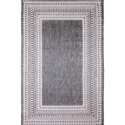 Charcoal Linear Macy Indoor/Outdoor Area Rug, 4X7-Kirkland's Home Best