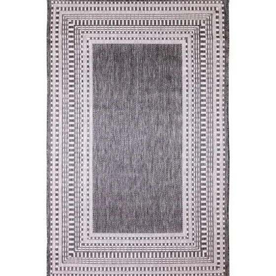Charcoal Linear Macy Indoor/Outdoor Area Rug, 4X7-Kirkland's Home Best