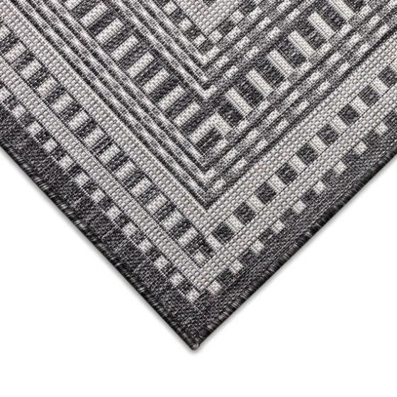 Charcoal Linear Macy Indoor/Outdoor Area Rug, 4X7-Kirkland's Home Best
