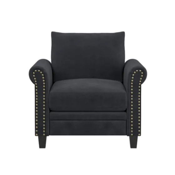 Charcoal Rolled Arms Upholstered Accent Chair-Kirkland's Home Online