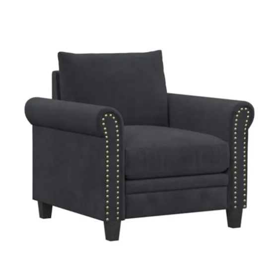 Charcoal Rolled Arms Upholstered Accent Chair-Kirkland's Home Online