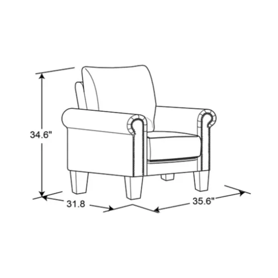 Charcoal Rolled Arms Upholstered Accent Chair-Kirkland's Home Online