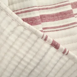 Cherry Red Pick Stitch Stripe King Quilt-Kirkland's Home Shop