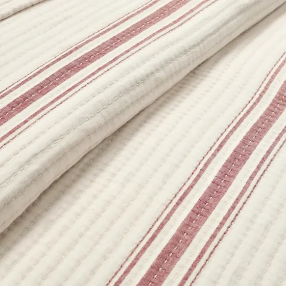 Cherry Red Pick Stitch Stripe King Quilt-Kirkland's Home Shop