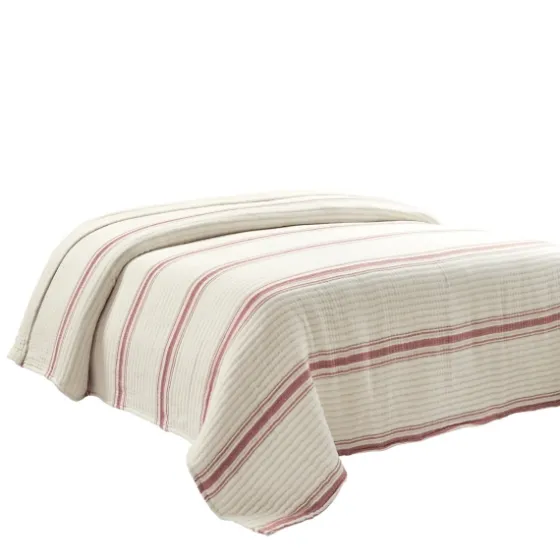 Cherry Red Pick Stitch Stripe King Quilt-Kirkland's Home Shop