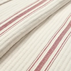 Cherry Red Pick Stitch Stripe Queen Quilt-Kirkland's Home Shop
