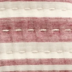 Cherry Red Pick Stitch Stripe Queen Quilt-Kirkland's Home Shop