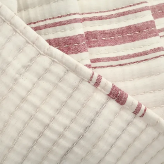 Cherry Red Pick Stitch Stripe Decorative Throw-Kirkland's Home Shop