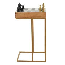 Chess Top Wood C-Frame Accent Table-Kirkland's Home Store