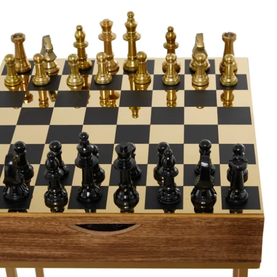 Chess Top Wood C-Frame Accent Table-Kirkland's Home Store
