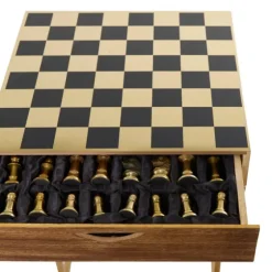 Chess Top Wood C-Frame Accent Table-Kirkland's Home Store