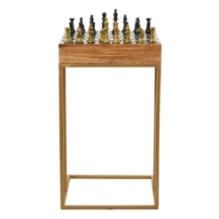 Chess Top Wood C-Frame Accent Table-Kirkland's Home Store