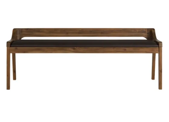 Chestnut Acacia Wood Cushioned Bench-Kirkland's Home Clearance