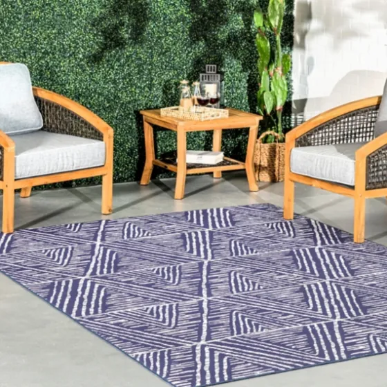 Chevron Indoor/Outdoor Area Rug, 6X9-Kirkland's Home Outlet