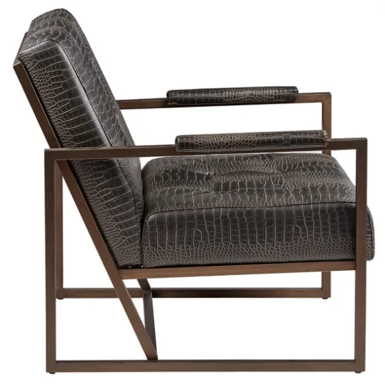 Chocolate Walden Faux Leather Accent Chair-Kirkland's Home Discount
