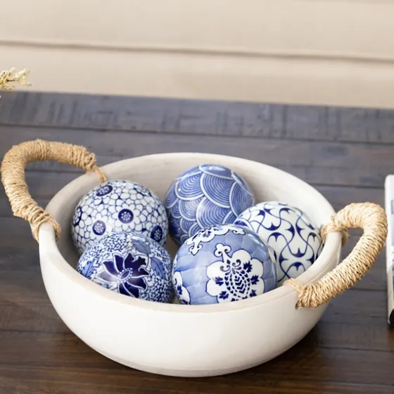 Clay Bowl With Rope Handles-Kirkland's Home Store