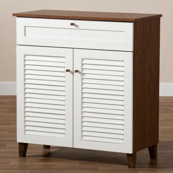 Collier Two-Tone Drawer Shoe Storage Cabinet-Kirkland's Home Outlet