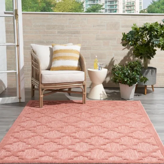 Coral Trellis Indoor/Outdoor Area Rug, 6X9-Kirkland's Home Best Sale