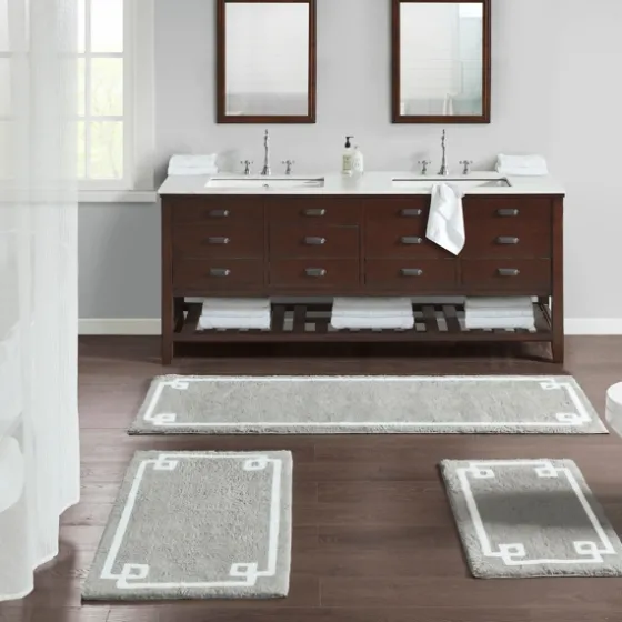 Cotton Tufted Bath Runner With Border-Kirkland's Home Store
