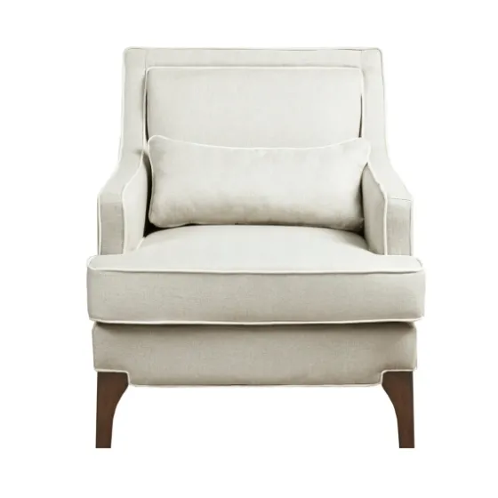 Cream And White Contrast Welting Accent Chair-Kirkland's Home Best