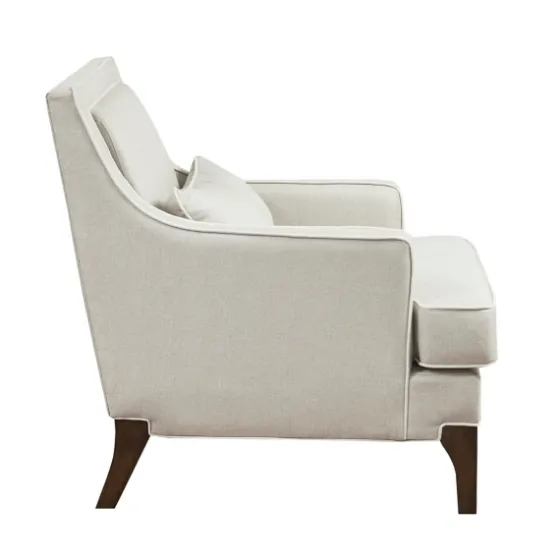 Cream And White Contrast Welting Accent Chair-Kirkland's Home Best