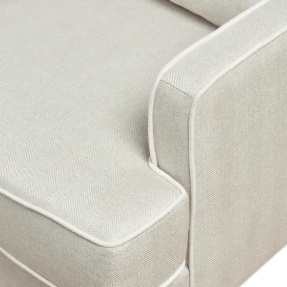 Cream And White Contrast Welting Accent Chair-Kirkland's Home Best