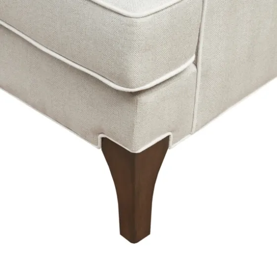 Cream And White Contrast Welting Accent Chair-Kirkland's Home Best