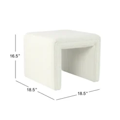 Cream Boucle Arch Ottoman-Kirkland's Home Store