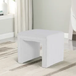 Cream Boucle Arch Ottoman-Kirkland's Home Store