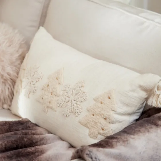 Cream Embroidered Trees Lumbar Pillow-Kirkland's Home Best