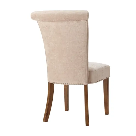 Cream Linen Rolled Back Dining Chairs, Set Of 2-Kirkland's Home Shop