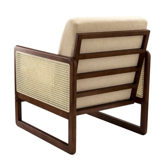 Cream Mahogany Finish Cane Panel Accent Chair-Kirkland's Home Cheap